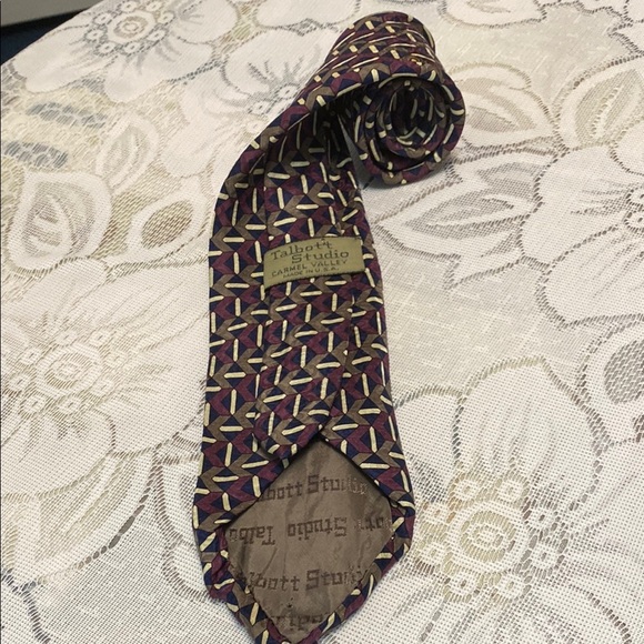 Talbott Studio Carmel Valley  Purple Geometric Men's Tie - Picture 3 of 5